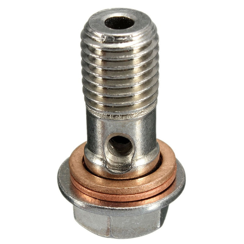 Vis double raccord banjo M10 P125 avec contacteur de frein hydraulique pour moto Vis double raccord banjo M10 P125 avec contacteur de frein hydraulique pour moto